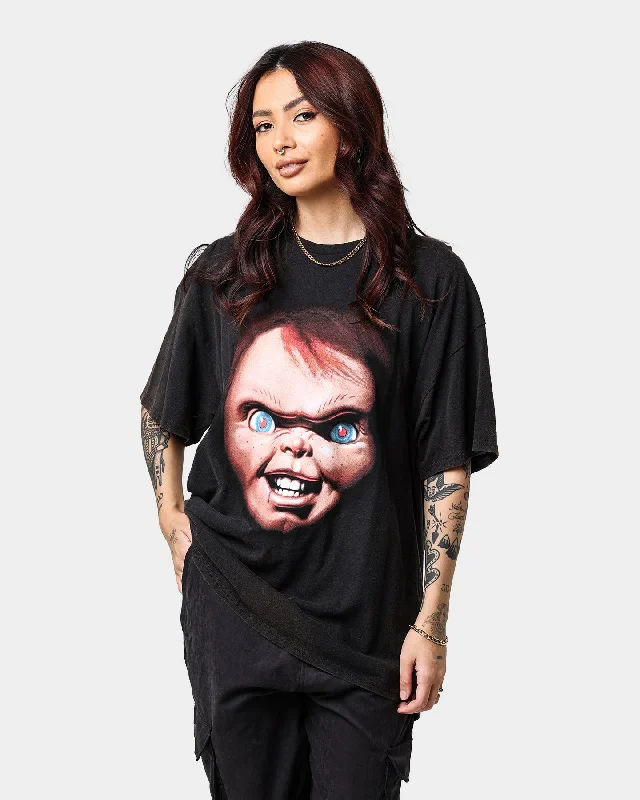 American Thrift X Child's Play 3 Child's Play 3 Vintage T-Shirt Black Wash Solid Print Embellished American Thrift X Child's Play 3 Child's Play 3 Vintage T-Shirt Black Wash Solid Print Embellished