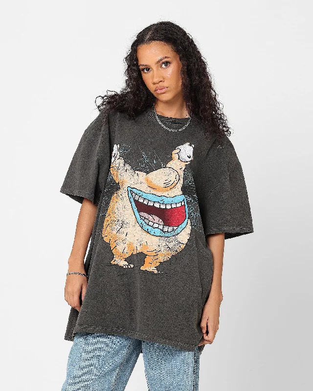 American Thrift X Aaahh!!! Real Monsters Krum Heavyweight Vintage T-Shirt Black Wash Lace Blend Ribbed Blend Corduroy Blend American Thrift X Aaahh!!! Real Monsters Krum Heavyweight Vintage T-Shirt Black Wash Lace Blend Ribbed Blend Corduroy Blend