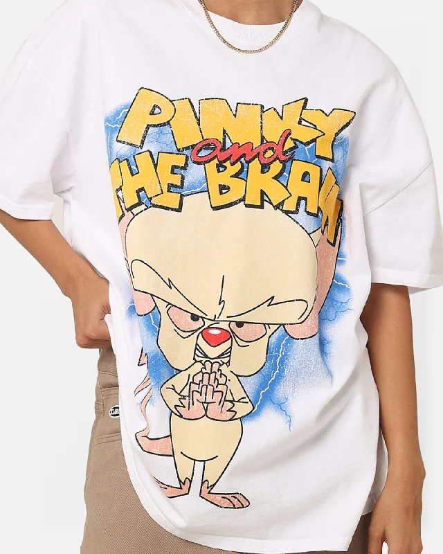 American Thrift X Cartoon Network Pinky & The Brain Heavyweight Vintage T-Shirt White Notch Collar Peter Pan Collar Cowl Neck American Thrift X Cartoon Network Pinky & The Brain Heavyweight Vintage T-Shirt White Notch Collar Peter Pan Collar Cowl Neck