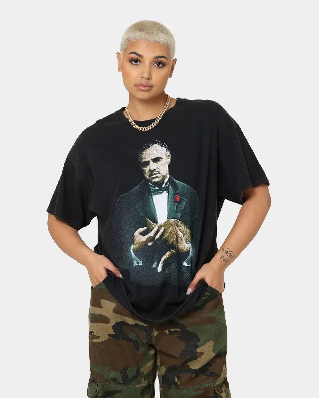 American Thrift X The Godfather The Godfather Cat Vintage T-Shirt Black Wash Denim Fabric Leather Fabric Suede Fabric American Thrift X The Godfather The Godfather Cat Vintage T-Shirt Black Wash Denim Fabric Leather Fabric Suede Fabric