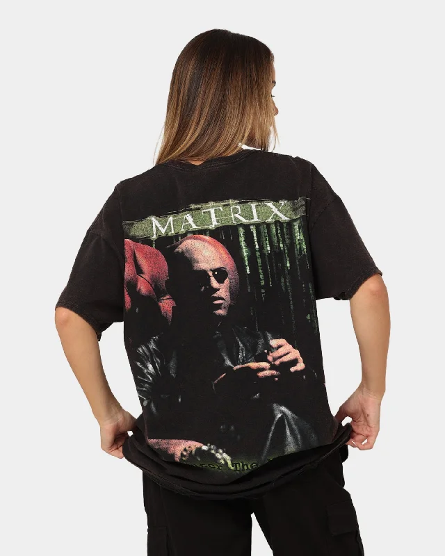 American Thrift X The Matrix Morpheus Vintage T-Shirt Black Wash Nylon Fabric Polyester Fabric Spandex Fabric