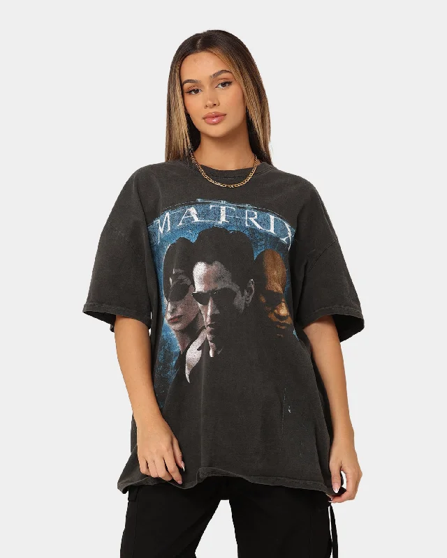American Thrift X The Matrix Heavyweight Vintage T-Shirt Black Wash Graphic Embroidered Appliqued American Thrift X The Matrix Heavyweight Vintage T-Shirt Black Wash Graphic Embroidered Appliqued