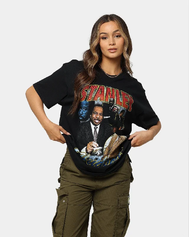 American Thrift X The Office Stanley Hudson Vintage T-Shirt Black Solid Print Embellished
