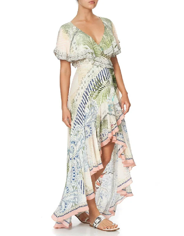 Beach Shack Frill Sleeve Long Dress Tunics Handmade artisanal