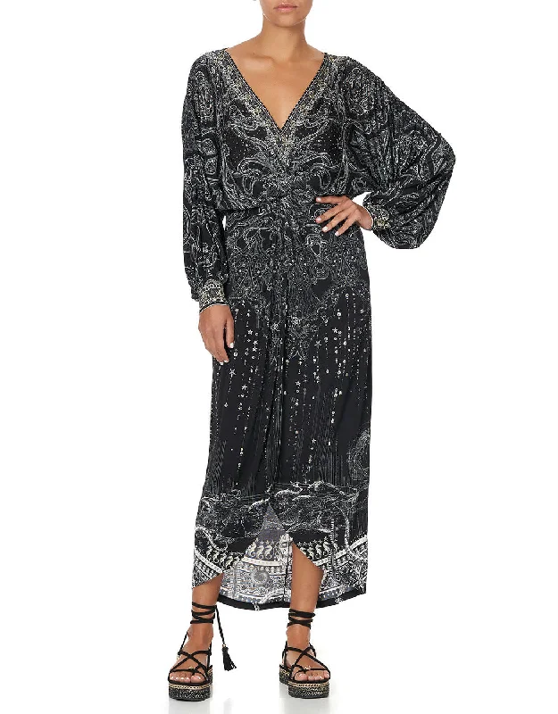 Midnight Pearl Twist Front Dress Tunics Designer luxury