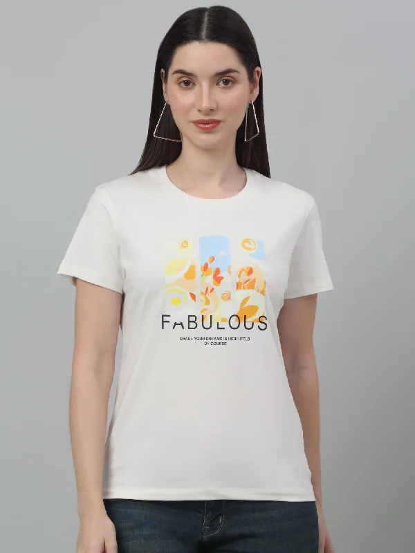 Women's Casual Regular Short Sleeve Ivory Round neck Graphic Print T-Shirt Striped Floral Plaid Women's Casual Regular Short Sleeve Ivory Round neck Graphic Print T-Shirt Striped Floral Plaid