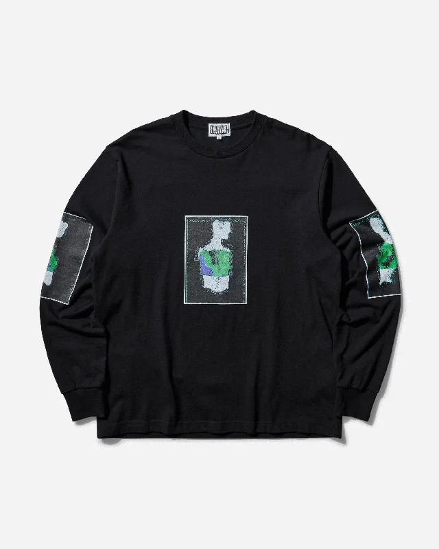 Men's Torshin_SEQ Longsleeve T-Shirt Black Lace Blend Ribbed Blend Corduroy Blend