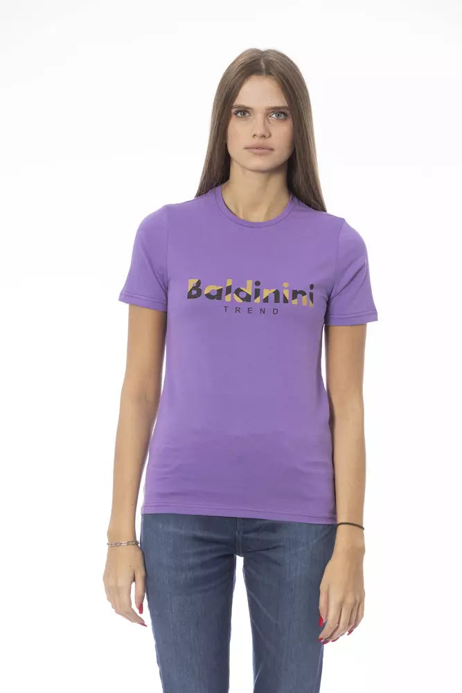 Purple Cotton Women T-Shirt Modern Contemporary Chic