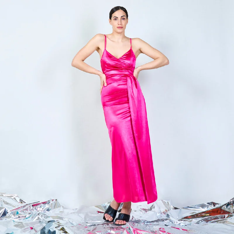 Silky slip long dress wholesale Tunics Satin smooth