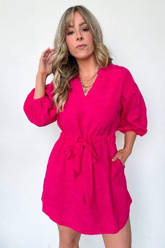 Delicate Sweetness V-Neck Tie Waist Dress - FINAL SALE Tunics Chinos classic