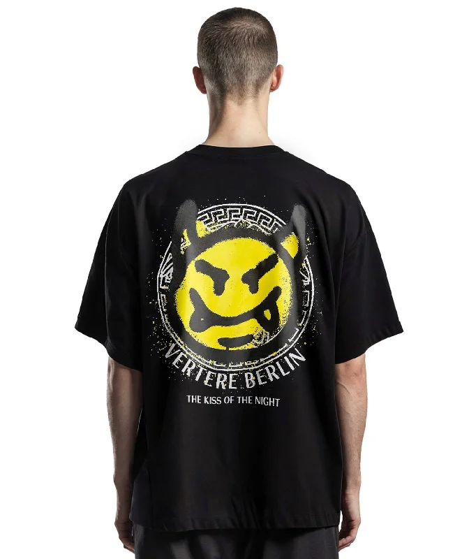 DEVIL T-SHIRT - BLACK Graphic T-Shirt Round Neck Polyester