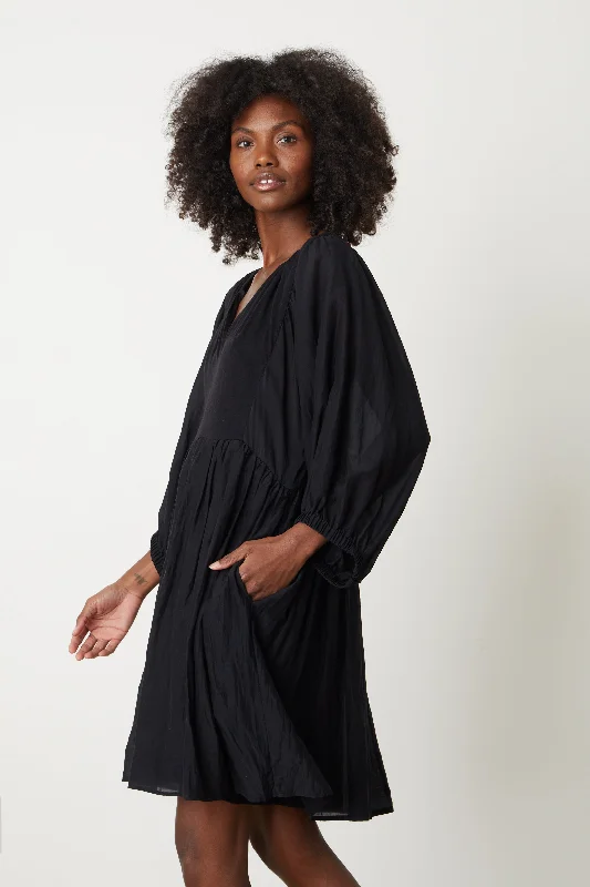 ERIN SHIRRED WAIST DRESS Boatneck Modish Everyday