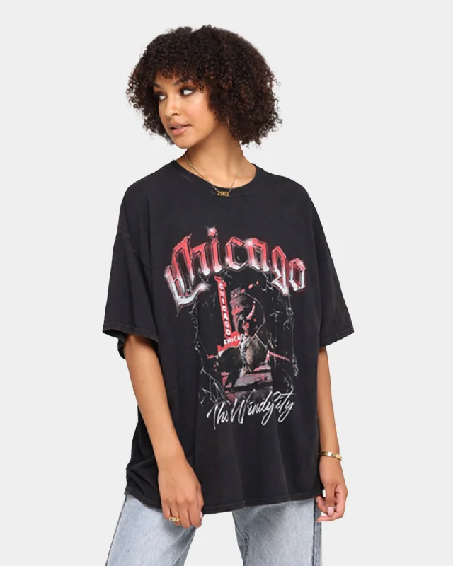 Goat Crew Chicago Vintage T-Shirt Black Wash Rayon Velvet Corduroy