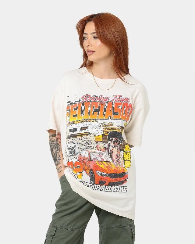 Goat Crew Team Felicia Vintage T-Shirt Off White Mesh Blend Leather Blend Suede Blend Goat Crew Team Felicia Vintage T-Shirt Off White Mesh Blend Leather Blend Suede Blend