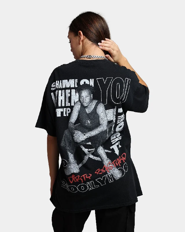 Goat Crew X Ol' Dirty Bastard One Man Army Vintage T-Shirt Washed Black Notch Collar Peter Pan Collar Cowl Neck Goat Crew X Ol' Dirty Bastard One Man Army Vintage T-Shirt Washed Black Notch Collar Peter Pan Collar Cowl Neck