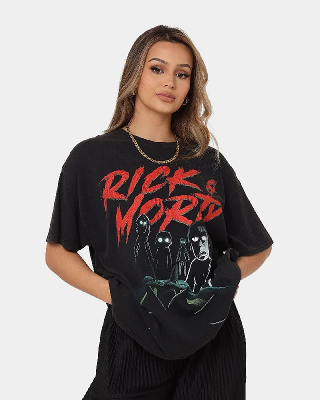 Goat Crew X Rick And Morty Night Family Vintage T-Shirt Washed Black Denim Fabric Leather Fabric Suede Fabric Goat Crew X Rick And Morty Night Family Vintage T-Shirt Washed Black Denim Fabric Leather Fabric Suede Fabric