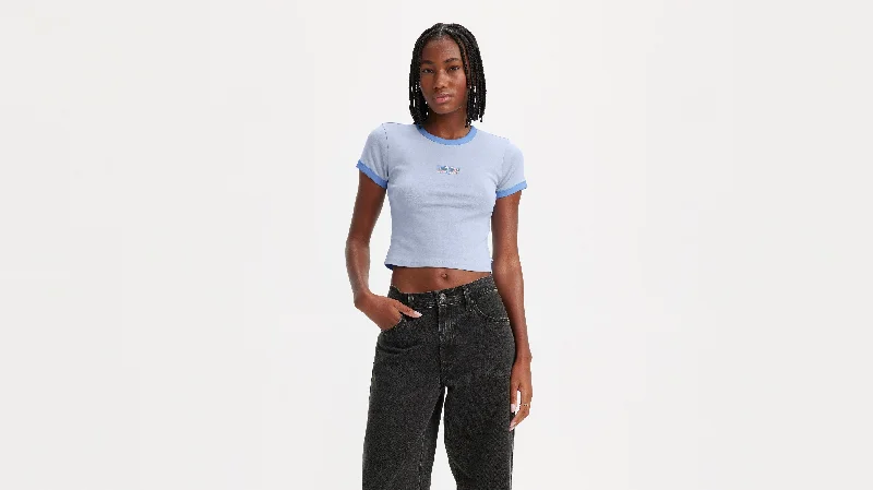 Levi's® Women's Graphic Ringer Mini T-Shirt Rayon Fabric Velvet Fabric Corduroy Fabric Levi's® Women's Graphic Ringer Mini T-Shirt Rayon Fabric Velvet Fabric Corduroy Fabric