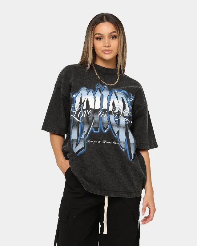 Loiter Love Is War Vintage T-Shirt Vintage Black Collared Crew Neck Turtle Neck