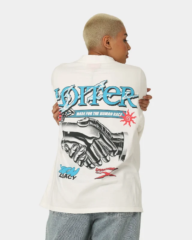 Loiter New Legacy Vintage T-Shirt Off White Embroidered Appliqued Beaded