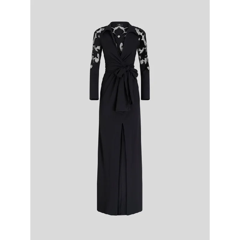 LONG DRESS WITH EMBROIDERY AND TULLE Tunics Cozy comfortable