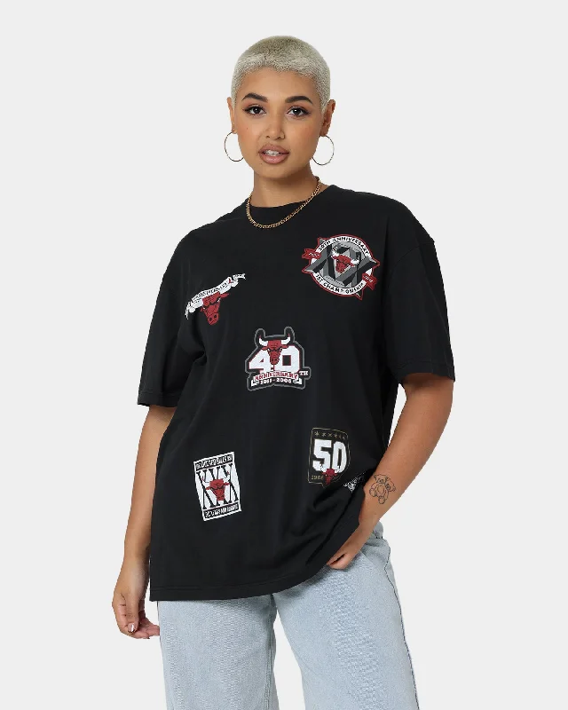 Mitchell & Ness Chicago Bulls Flight T-Shirt Black Boxy Fit Fitted Loose