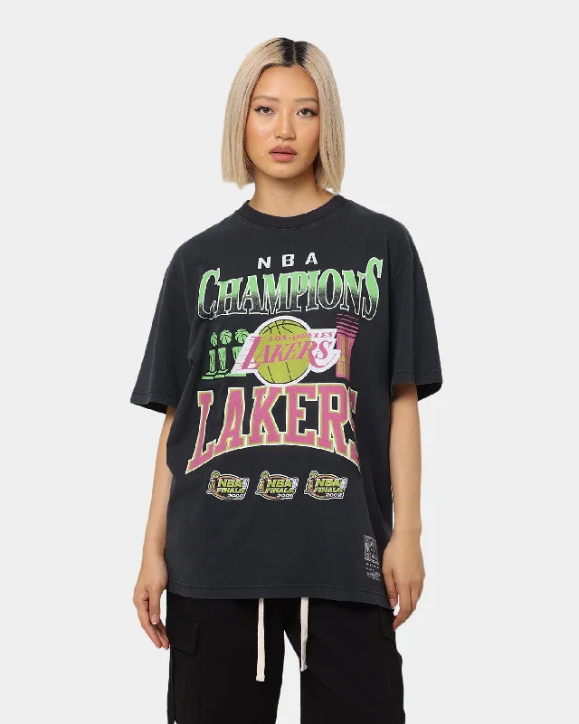 Mitchell & Ness Los Angeles Lakers '00-'02 Champions Neon Vintage T-Shirt Faded Black Fleece Fabric Down Fabric Feather Fabric Mitchell & Ness Los Angeles Lakers '00-'02 Champions Neon Vintage T-Shirt Faded Black Fleece Fabric Down Fabric Feather Fabric