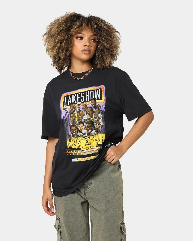 Mitchell & Ness Los Angeles Lakers Cartoon Series Vintage T-Shirt Faded Black Graphic T-Shirt Round Neck Polyester Mitchell & Ness Los Angeles Lakers Cartoon Series Vintage T-Shirt Faded Black Graphic T-Shirt Round Neck Polyester
