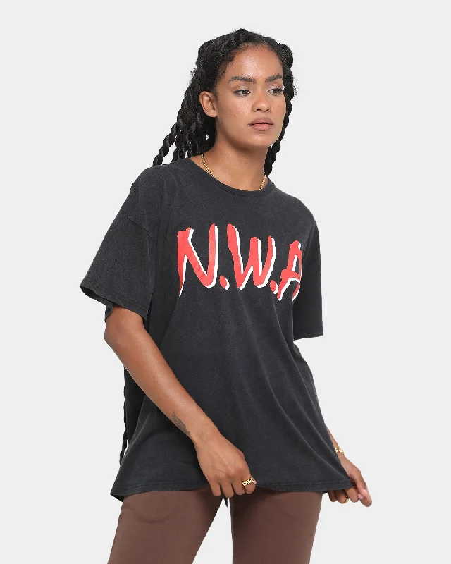 N.W.A F*CK Tha Police Vintage T-Shirt Washed Black Elegant Classic Vintage