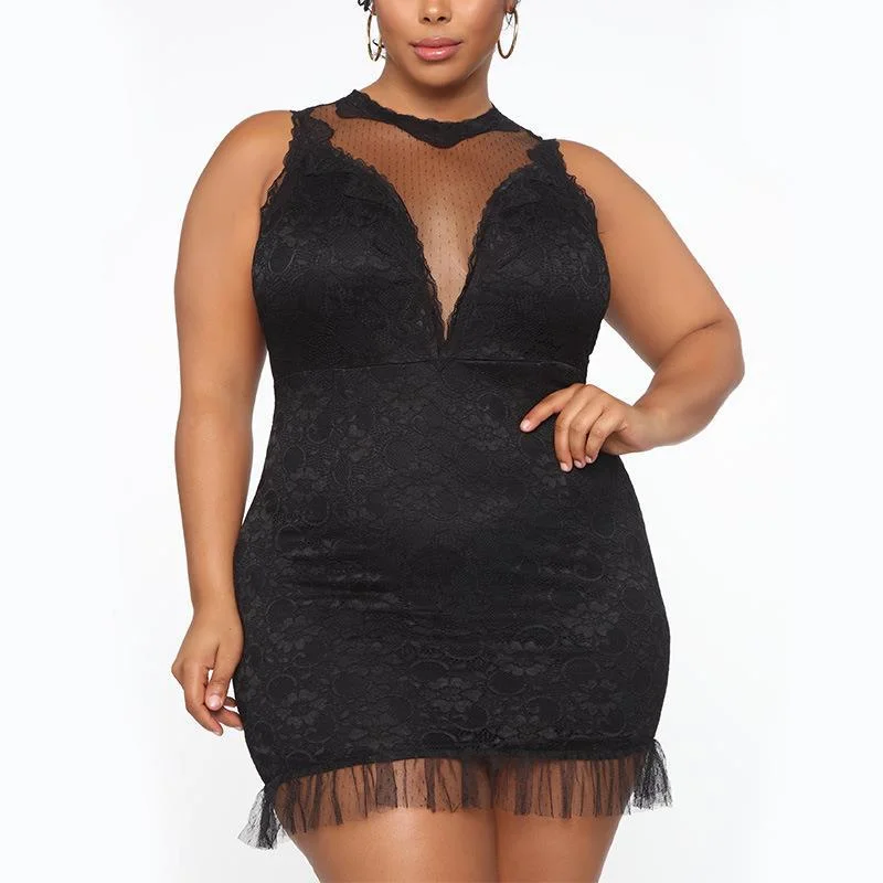 NiDELL . Summer New Lace Dress Plump Girls Tight Sexy Large Size Women's Tight Waist Lace Dress Fx220819 Tunics Favorite customer NiDELL . Summer New Lace Dress Plump Girls Tight Sexy Large Size Women's Tight Waist Lace Dress Fx220819 Tunics Favorite customer