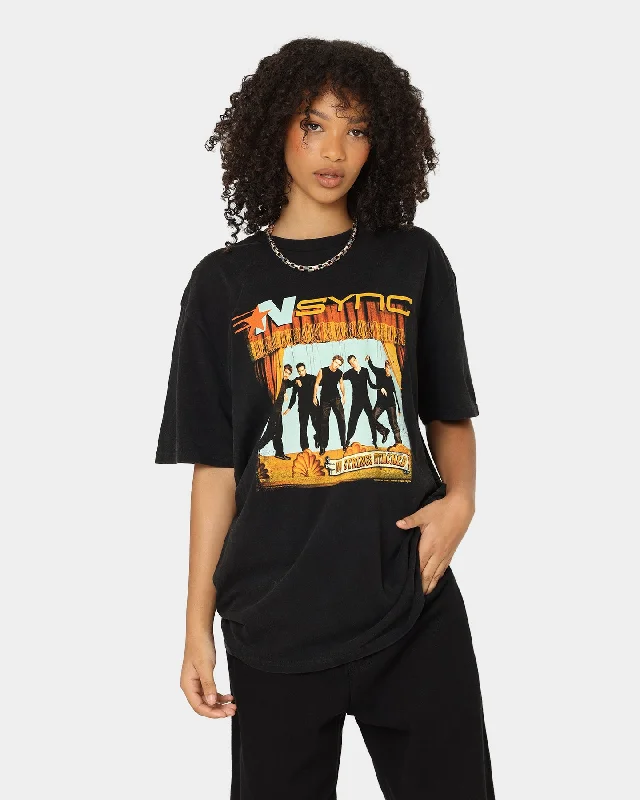 NSYNC No Strings Attached T-Shirt Washed Black Terry Blend Velvet Blend Canvas Blend NSYNC No Strings Attached T-Shirt Washed Black Terry Blend Velvet Blend Canvas Blend