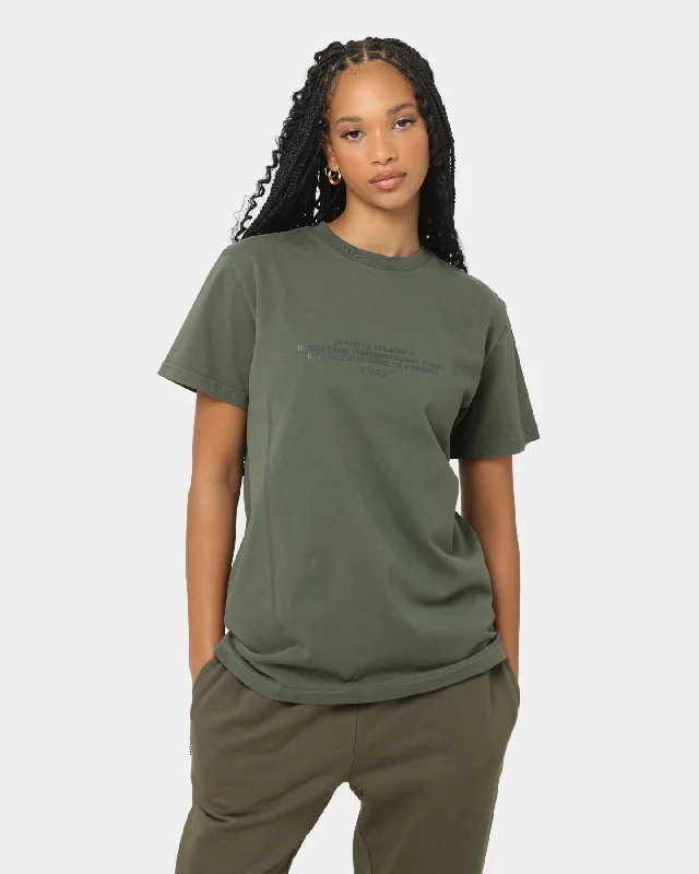 PYRA Women's TM Standard T-Shirt Dark Olive Elegant Classic Vintage