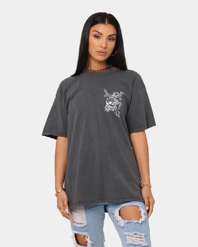 Rats Get Fat Cursed Vintage T-Shirt Black Dye Basic T-Shirt Crew Neck Short Sleeve