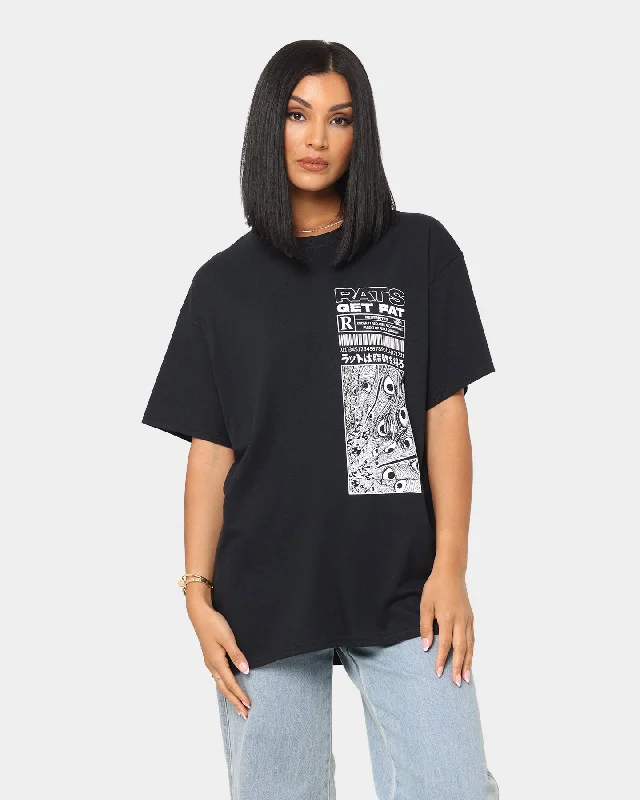 Rats Get Fat Restricted T-Shirt Black Fitted T-Shirt Seamless Stretchy