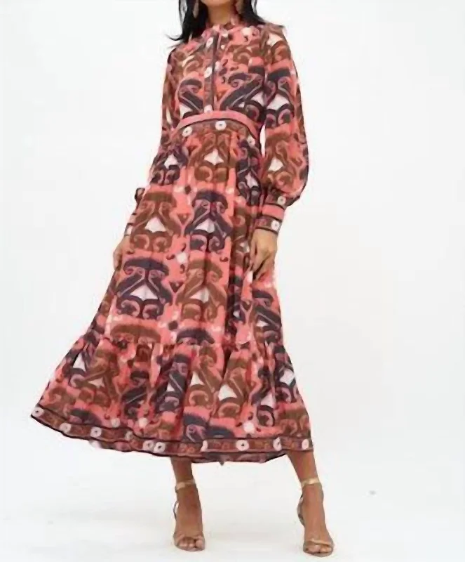 Shirt Waist Dress In Brick/uzbek Tunics Bestseller popular