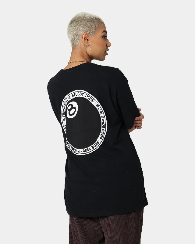 Stussy Women's Vintage 8 Ball Dot Relaxed T-Shirt Black Print Jacquard Patchwork