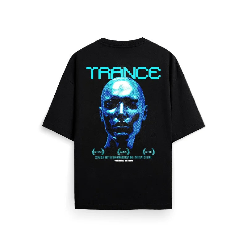 TRANCE T-SHIRT - BLACK Fleece Nylon Spandex