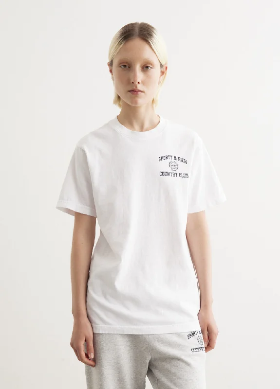 Varsity Crest T-Shirt Ribbed T-Shirt High Neck Heavyweight