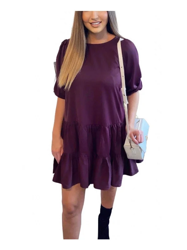 Womens Drop Waist Ruffled Shift Dress sweetheart Neckline Romantic