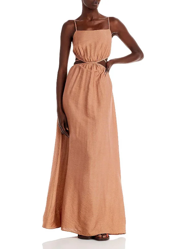 Womens Tie Waist Long Sundress Tunics Silk luxurious