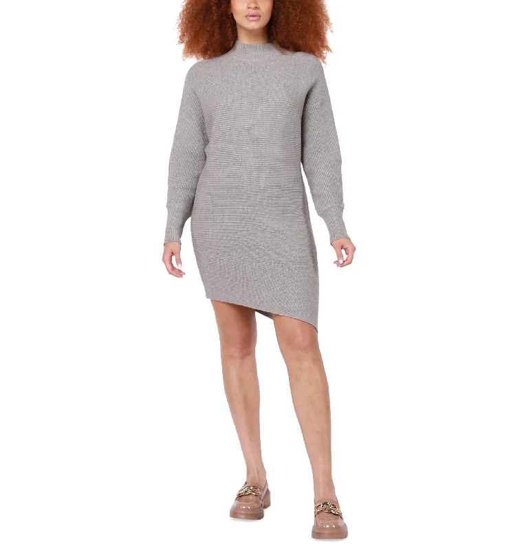 Black Tape Womens Long Sleeve Asymmetrical Sweater Dress Cable Knit Ribbed Knit Lace Knit Black Tape Womens Long Sleeve Asymmetrical Sweater Dress Cable Knit Ribbed Knit Lace Knit