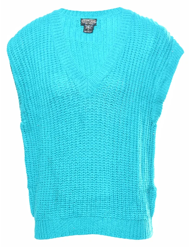 Cable Knit Sweater Vest - S Thin Thick Dense