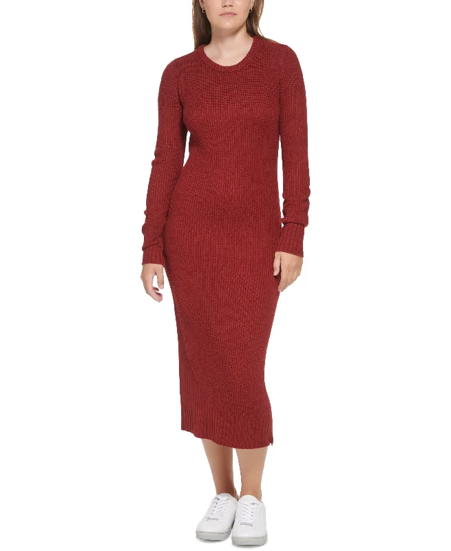 Calvin Klein Jeans Petite Zippered Slit Sweater Dress Modern Contemporary Chic