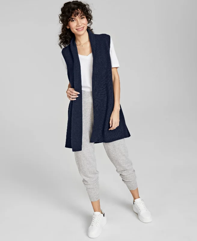 Charter Club 100 Cashmere Sleeveless Open Front Sweater Fleece Fabric Down Fabric Feather Fabric Charter Club 100 Cashmere Sleeveless Open Front Sweater Fleece Fabric Down Fabric Feather Fabric