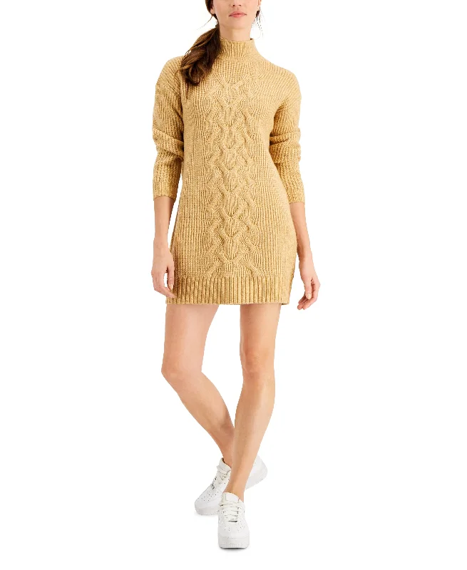Charter Club Turtleneck Sweater Dress Denim Fabric Leather Fabric Suede Fabric