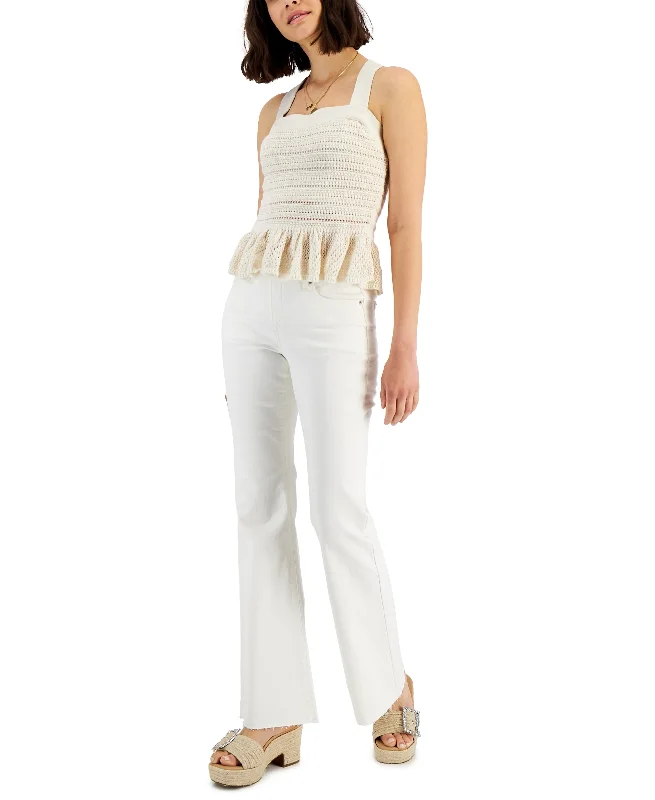 INC International Concepts Womens Ruffle Hem Crotchet Sleeveless Sweater Lace Blend Ribbed Blend Corduroy Blend INC International Concepts Womens Ruffle Hem Crotchet Sleeveless Sweater Lace Blend Ribbed Blend Corduroy Blend