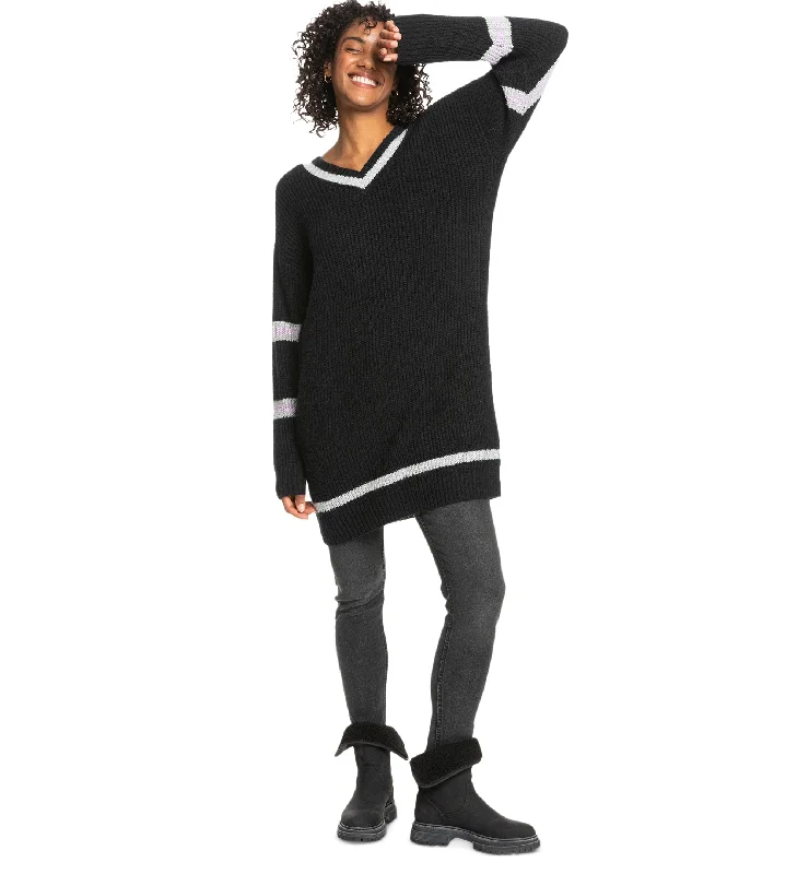 Juniors' Rose Mood Sweater Dress Oversized Loose Flowy