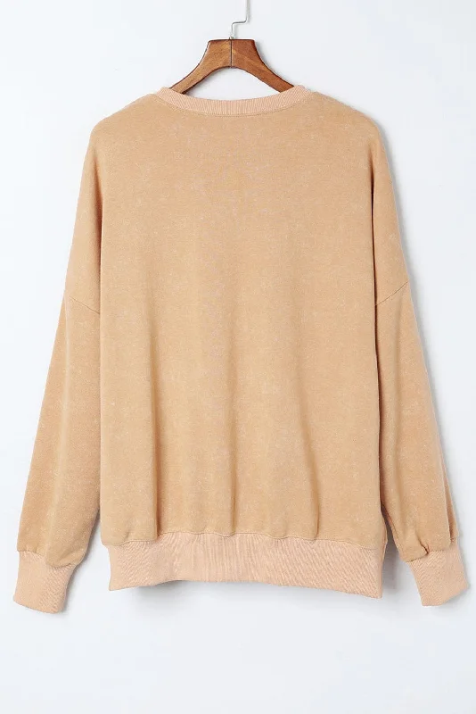 Khaki Knit Sweater Herringbone Houndstooth Plaid