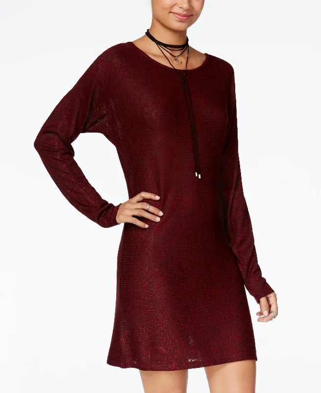 One Hart Juniors Marled Sweater Dress Chenille Brocade Lace