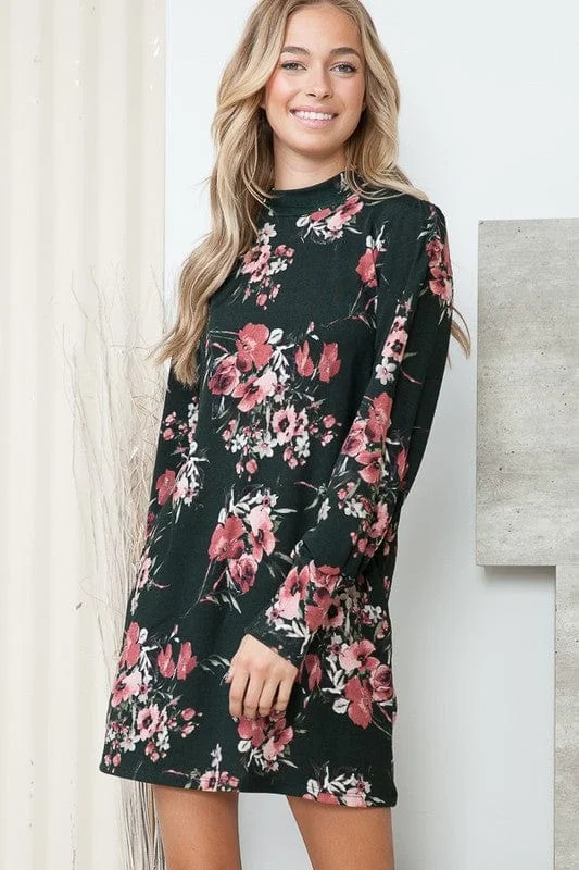 Sweater Dress with Pockets *Online Only* Mesh Blend Leather Blend Suede Blend