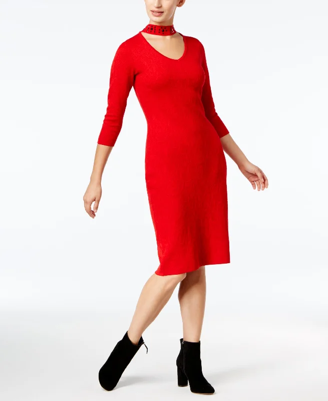 Taylor Choker Neck Sweater Dress Long Sweater Short Sweater Cropped Sweater